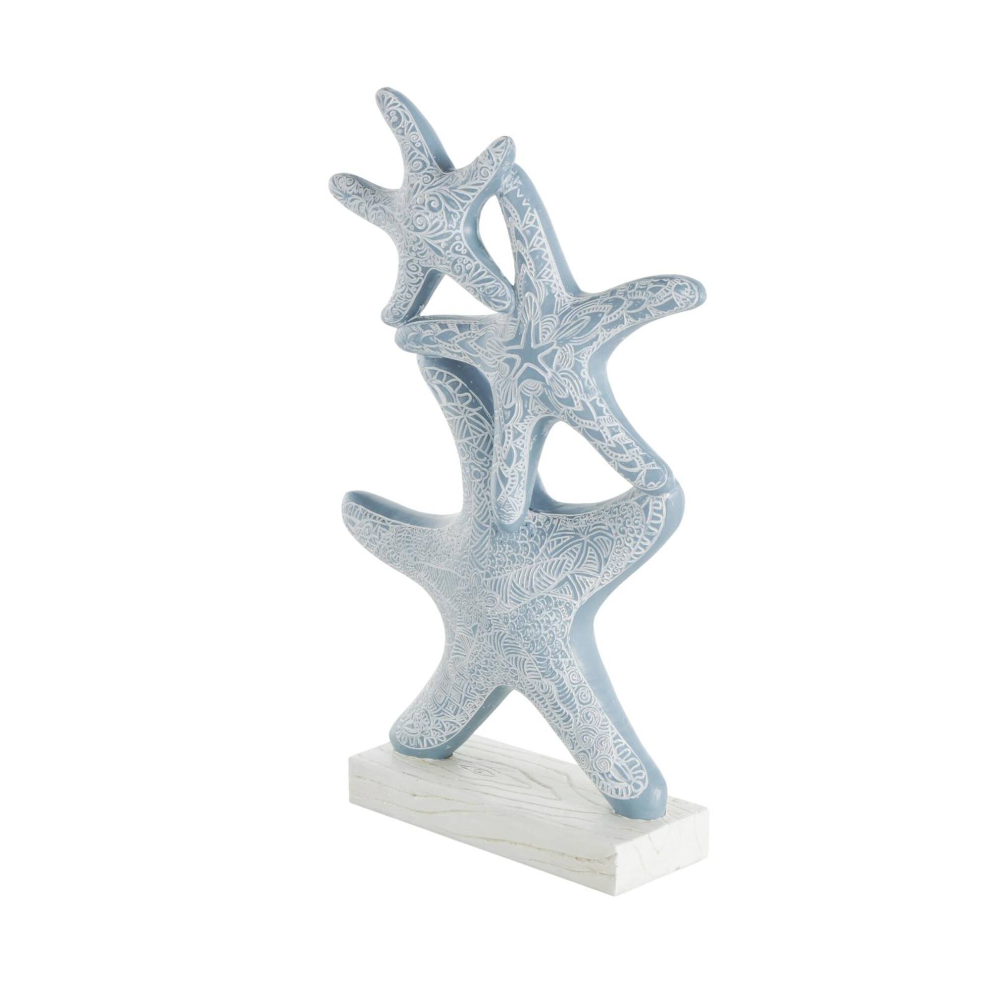 14" Blue Starfish Stacked Sculpture